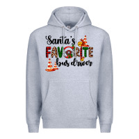 Heather Grey santa's favorite bus driver Premium Hoodie - AdoDesignShop
