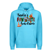 Ocean Blue santa's favorite bus driver Premium Hoodie - AdoDesignShop