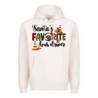 Pale Pink santa's favorite bus driver Premium Hoodie - AdoDesignShop