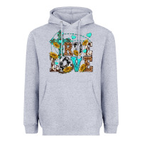Heather Grey true love Heavyweight Hoodie - texasbilliewilder