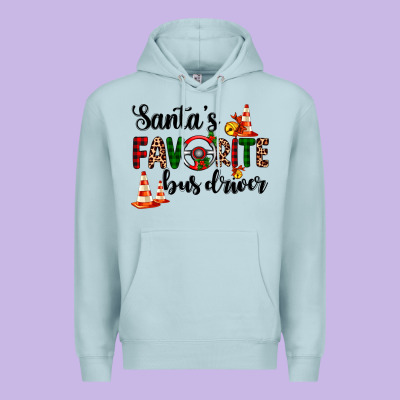 Santa's Favorite Bus Driver Premium Hoodie Designed By Adodesignshop