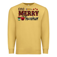 Antique Gold one merry teacher Premium Sweatshirt - RanaPortraitStore