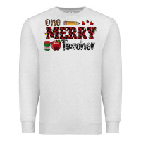 Oatmeal Heather one merry teacher Premium Sweatshirt - RanaPortraitStore