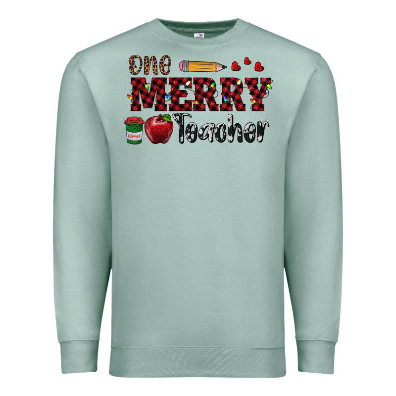 One Merry Teacher Premium Sweatshirt by RanaPortraitStore | Teevron