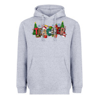 Heather Grey Christmas teacher Heavyweight Hoodie - Zillion Design Studio
