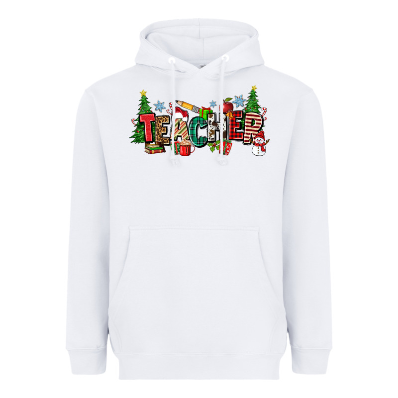 Christmas Teacher Heavyweight Hoodie by Zillion Design Studio | Teevron