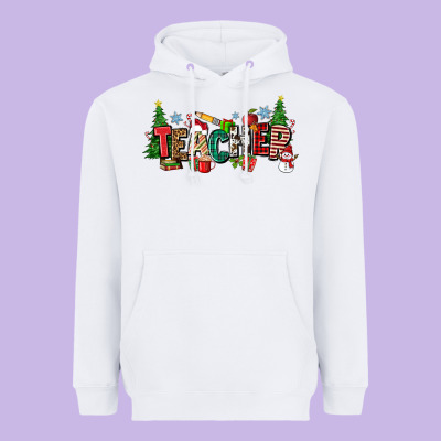 Christmas Teacher Heavyweight Hoodie Designed By Zillion Design Studio