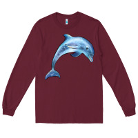 Burgundy dolphin Long Sleeve Tee - BarkalooDesign