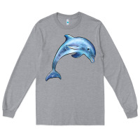 Heather Grey dolphin Long Sleeve Tee - BarkalooDesign
