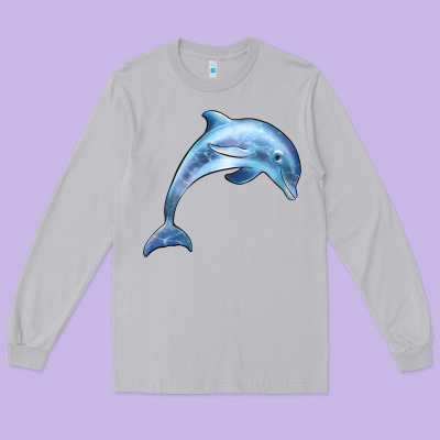 Dolphin Long Sleeve Tee Designed By Barkaloodesign
