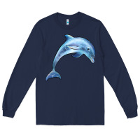 Navy dolphin Long Sleeve Tee - BarkalooDesign