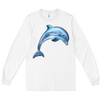 White dolphin Long Sleeve Tee - BarkalooDesign