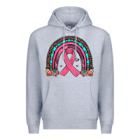Heather Grey ribbon rainbow Premium Hoodie - JahusDesignShop