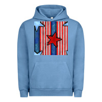 Pigment Pebble Blue 4th of july stars and stripes seamless pattern Urban Hoodie - BundleAndBundleShop
