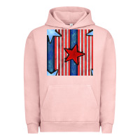 Pigment Salmon 4th of july stars and stripes seamless pattern Urban Hoodie - BundleAndBundleShop