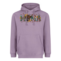 Lavender Mama with highland cow Heavyweight Hoodie - RanaPortraitStore