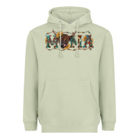 Matcha Mama with highland cow Heavyweight Hoodie - RanaPortraitStore
