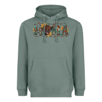 Sage Mama with highland cow Heavyweight Hoodie - RanaPortraitStore
