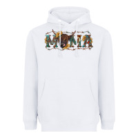 White Mama with highland cow Heavyweight Hoodie - RanaPortraitStore