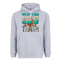 Heather Grey upper class trailer trash Heavyweight Hoodie - texasbilliewilder