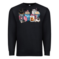 Black cat coffee cups Premium Sweatshirt - Zillion Design Studio
