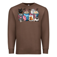 Chestnut cat coffee cups Premium Sweatshirt - Zillion Design Studio