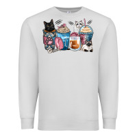 Dove Grey cat coffee cups Premium Sweatshirt - Zillion Design Studio