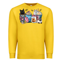Lemon cat coffee cups Premium Sweatshirt - Zillion Design Studio