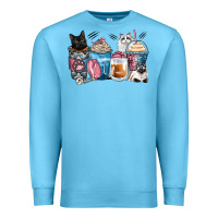 Ocean Blue cat coffee cups Premium Sweatshirt - Zillion Design Studio