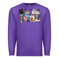 Purple cat coffee cups Premium Sweatshirt - Zillion Design Studio