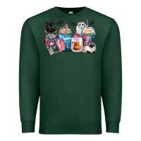 Sports Green cat coffee cups Premium Sweatshirt - Zillion Design Studio