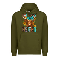Army Green not today heifer long haired cow Premium Hoodie - Jasminsmagicworld