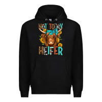 Black not today heifer long haired cow Premium Hoodie - Jasminsmagicworld