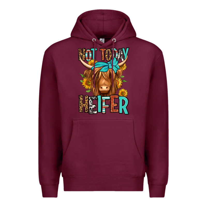 Not Today Heifer Long Haired Cow Premium Hoodie by Jasminsmagicworld | Teevron