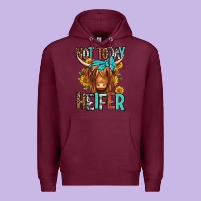 Not Today Heifer Long Haired Cow Premium Hoodie Designed By Jasminsmagicworld