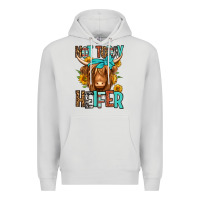 Dove Grey not today heifer long haired cow Premium Hoodie - Jasminsmagicworld