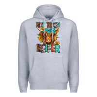 Heather Grey not today heifer long haired cow Premium Hoodie - Jasminsmagicworld