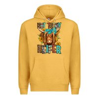 Mustard not today heifer long haired cow Premium Hoodie - Jasminsmagicworld