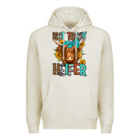 Oatmeal Heather not today heifer long haired cow Premium Hoodie - Jasminsmagicworld