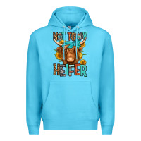 Ocean Blue not today heifer long haired cow Premium Hoodie - Jasminsmagicworld