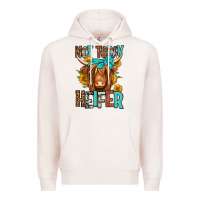 Pale Pink not today heifer long haired cow Premium Hoodie - Jasminsmagicworld