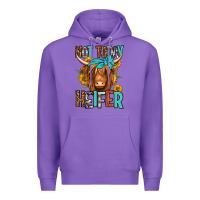 Purple not today heifer long haired cow Premium Hoodie - Jasminsmagicworld