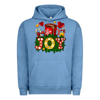 Pigment Pebble Blue christmas joy coffee and candies Urban Hoodie - AdoDesignShop
