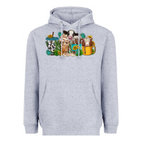 Heather Grey western cow coffee cup Heavyweight Hoodie - texasbilliewilder