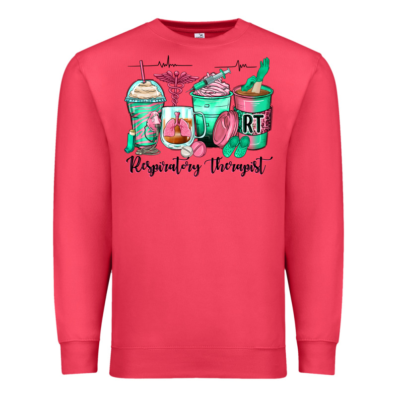 Respiratory Therapist Coffee Cups Premium Sweatshirt by Zillion Design Studio | Teevron
