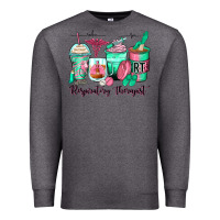 Charcoal Heather respiratory therapist coffee cups Premium Sweatshirt - Zillion Design Studio