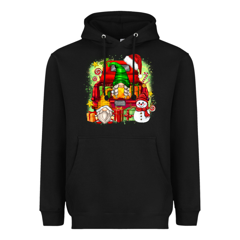 Christmas Gnome Truck Heavyweight Hoodie by Zillion Design Studio | Teevron