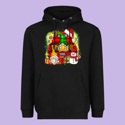 Christmas Gnome Truck Heavyweight Hoodie Designed By Zillion Design Studio