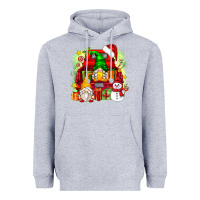 Heather Grey christmas gnome truck Heavyweight Hoodie - Zillion Design Studio