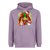 Lavender christmas gnome truck Heavyweight Hoodie - Zillion Design Studio